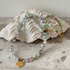 Collier pendentif dollar des sables tons pastels