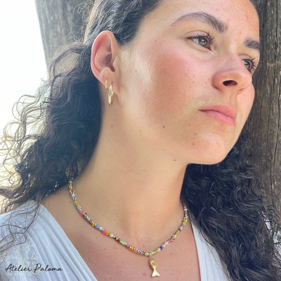 Collier "BUBBLE FISH" pendentif poisson articulé