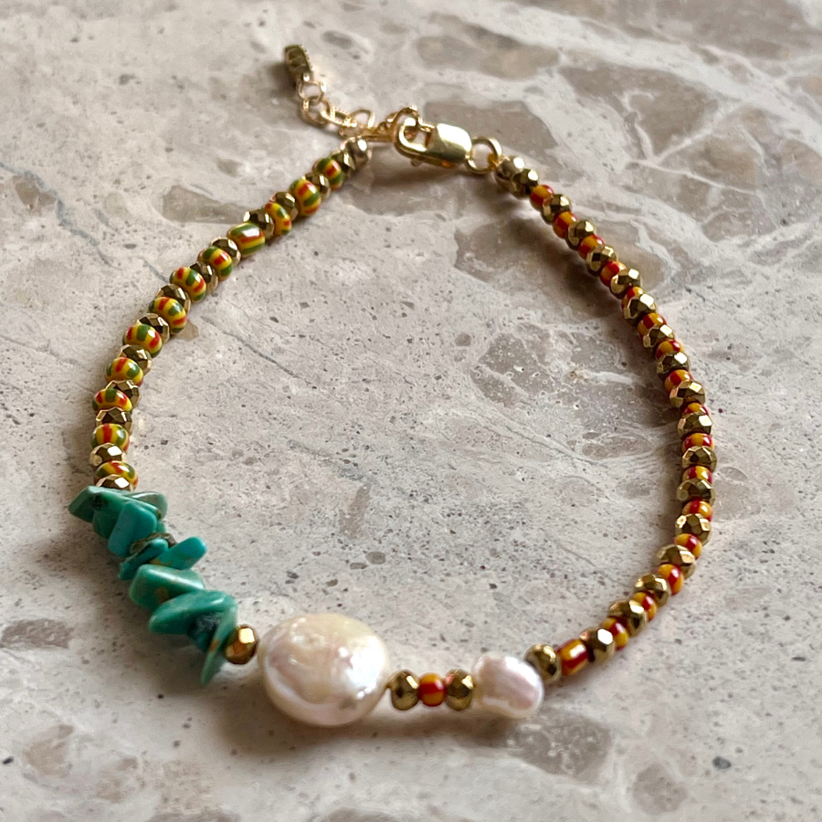 Bracelet "ALVA" en perles semi-précieuses