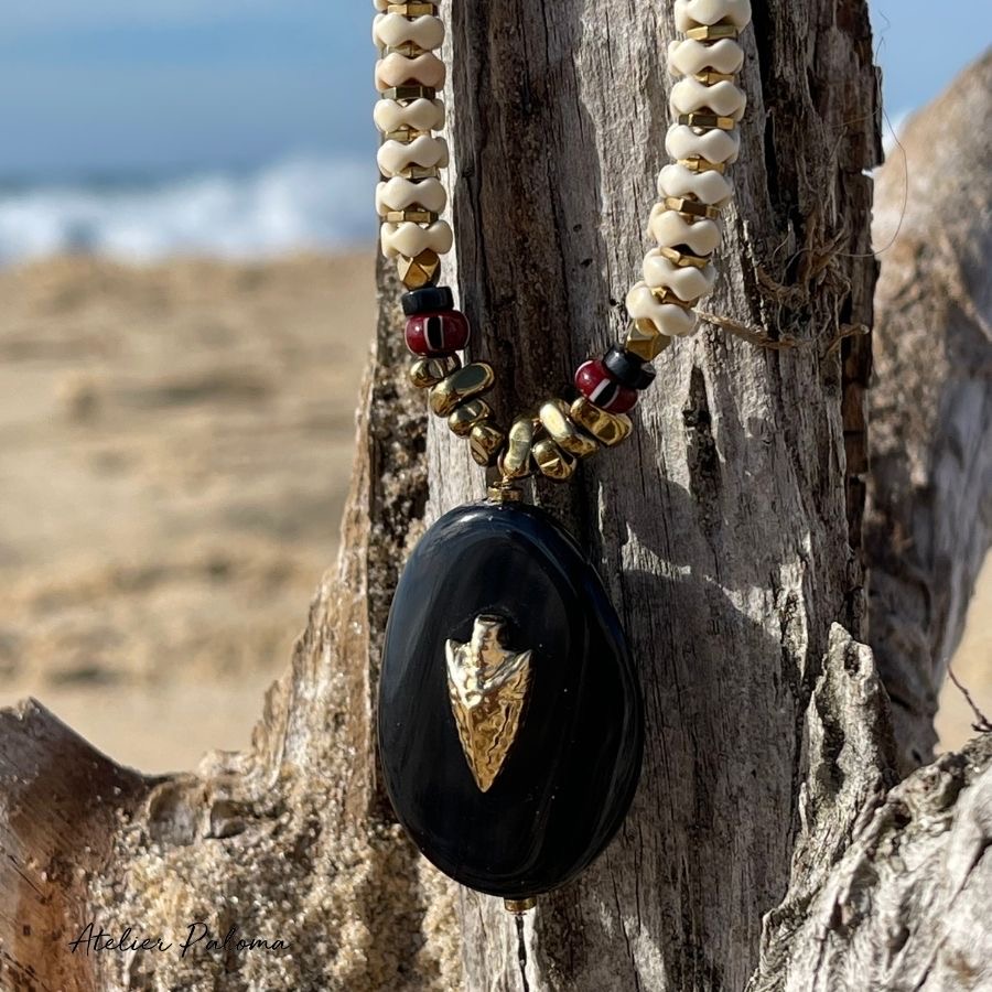 Collier pendentif onyx "ÉBÈNE" – Image 4