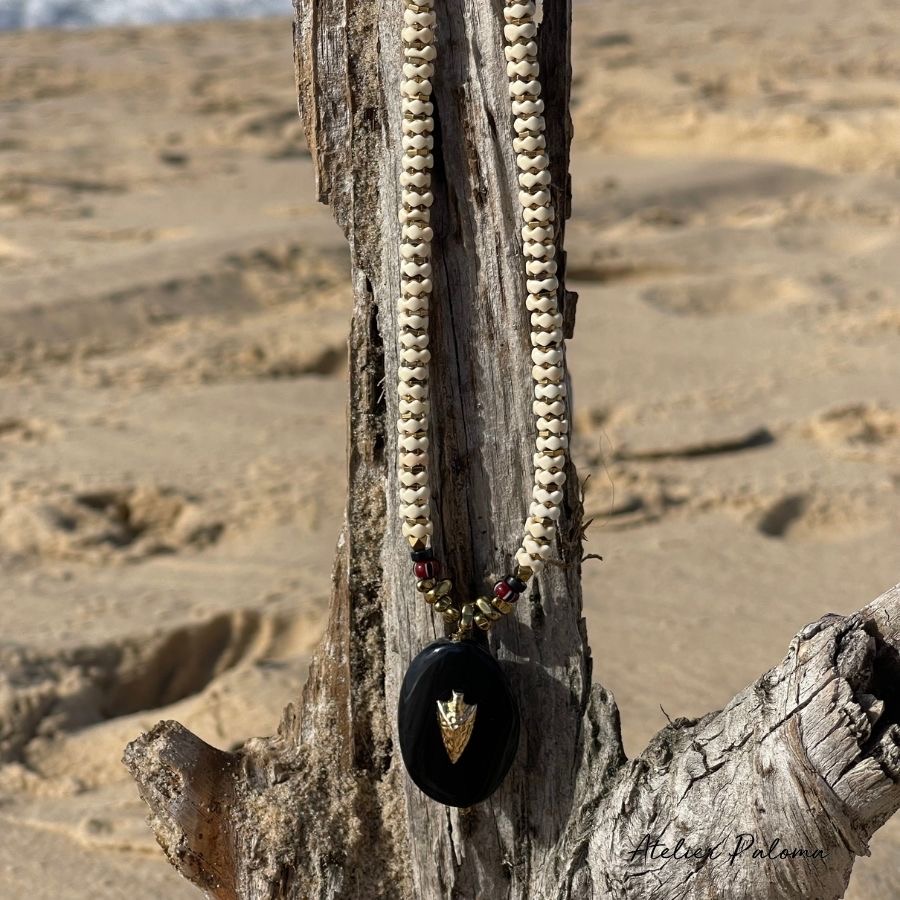 Collier pendentif onyx "ÉBÈNE" – Image 3