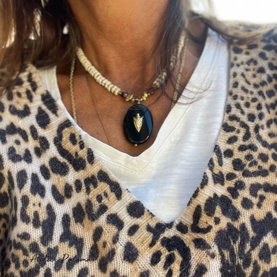 Collier pendentif onyx "ÉBÈNE" – Image 2