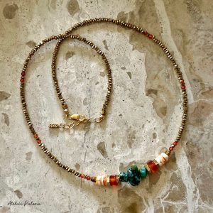 Collier ras de cou "LÉONORA" pierres de gemmes