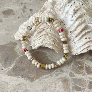 bracelet howlite hématite perles africaines vintage bracelet pierres naturelles artisanal